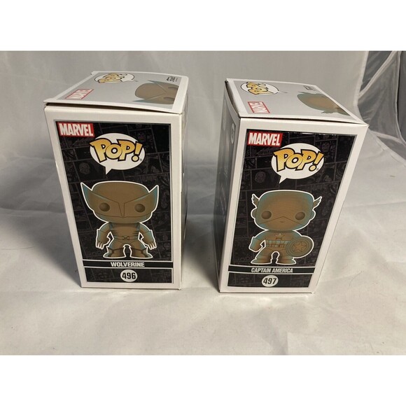 Funko Pop! Vinyl: Marvel - GOLD Wolverine And Captain America Target Exclusive - Picture 5 of 6